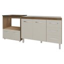 Ver imagem 1 de Balcão Armário Cozinha Gabinete de Pia 120 Cm Bruna e Balcão para Fogão Cooktop 5 Bocas e Forno Evel