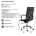 Ver imagem 2 de Cadeira Escritório Presidente Preta Base Giratória Cromada
