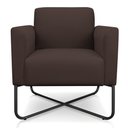 Ver imagem 4 de Kit 2 Poltronas Decorativas Base Industrial X Preta Maressa S06 Suede Marrom - Ibiza