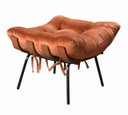 Ver imagem 1 de Puff Costela Base Fixa Para Sala De Estar, Quarto - Veludo Terracota