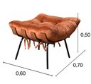 Ver imagem 3 de Puff Costela Base Fixa Para Sala De Estar, Quarto - Veludo Terracota