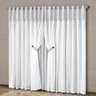 Cortina Dubai Tecido Blackout e Voal 2,00M x 1,70M Janela Sala Quarto - Branco Gelo - 1