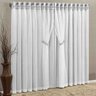 Cortina Roterdam Luxuosa Tecido Blackout e Voal 3,00M x 2,50M Janela Sala Quarto - Branco Gelo - 1