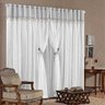 Cortina Iolanda Luxo Varão Blackout Blecaute e Voal 2,00M x 1,70M Janela Sala Quarto - Branco Gelo - 1