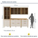 Ver imagem 4 de Cozinha Completa Modulada 5 Peças com Vidro Reflecta 10 Portas 6 Gavetas Nobre Bege/Cinamomo/Off White