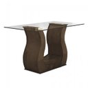 Ver imagem 2 de Conjunto Sala de Jantar Mesa Tampo em Vidro 6 Cadeiras Dafne Espresso Móveis