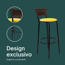 Ver imagem 4 de Kit 6 Banquetas para Cozinha Banco Alto Junco Argila Balcão Ilha Bancada Bares Piscina Área Gourmet