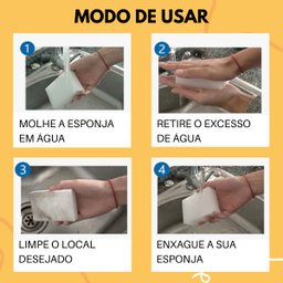 Kit 20 Esponja Mágica Bucha Melamina Max Clean Parede Vidro Tira Manchas - 5