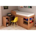 Ver imagem 1 de Cama Multifuncional Juvenil Cm8021 C/ Escrivaninha Amêndoa - Tecno Mobili