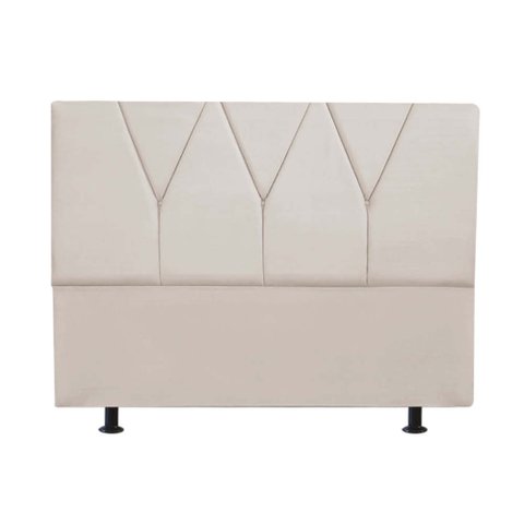 Cabeceira Estofada Cama Box Solteiro Jade 110cm Courino:bege