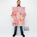 Ver imagem 2 de Quadro Decorativo Caixa Alta com Vidro Abstrato Mármore Rose Gold TaColado Moldura Branca 90 x 60cm