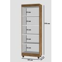 Ver imagem 4 de Multiuso / Armário LUMI 2 Portas Com Puxadores Cromados e Prateleiras Interna Cor Jequitiba/Off Whit