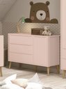 Ver imagem 2 de Cômoda Sapateira Théo New Rosa Fosco com Natural - MoveisAqui