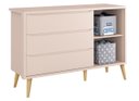 Ver imagem 5 de Cômoda Sapateira Théo New Rosa Fosco com Natural - MoveisAqui