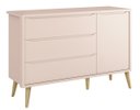 Ver imagem 1 de Cômoda Sapateira Théo New Rosa Fosco com Natural - MoveisAqui