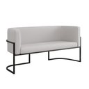 Ver imagem 1 de Sofá 2 Lugares Veludo Base Metal Preta Reforçada Recepção Cor:capuccino