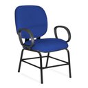 Ver imagem 1 de Cadeira Escritório Plus Size Pé Fixo Tecido:Azul