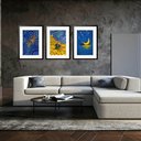 Ver imagem 1 de Kit 3 Quadros Grandes Van Gogh Releitura Collection 60x48cm:moldura Preta
