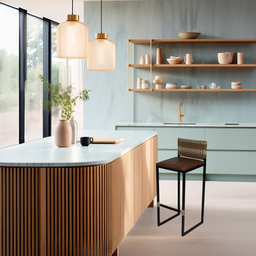 Banqueta Quadrada Junco Cappuccino para Balcão Ilha Cozinha Área Gourmet Bancada Piscina Bar - 6