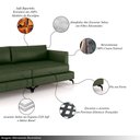 Ver imagem 3 de Sofá Living Bipartido 190cm Indonésia Pés de Ferro Couro Verde Manchado G52 - Gran Belo