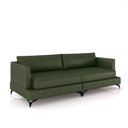 Ver imagem 2 de Sofá Living Bipartido 190cm Indonésia Pés de Ferro Couro Verde Manchado G52 - Gran Belo