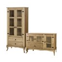 Ver imagem 2 de Cristaleira De Madeira Antiga Rustica Com Balcão Mel Shop JM