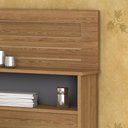 Ver imagem 3 de Cabeceira Cama Box Queen 1,60 Florença com Nicho e Espelho - Freijó com Cinza