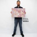 Ver imagem 2 de Quadro Decorativo em Canvas Abstrato Mármore Suave TaColado Moldura Flutuante 4,5cm Madeira 60 x 40c