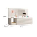 Ver imagem 3 de Penteadeira Suspensa Joy com Espelho e Painel Branco