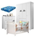 Ver imagem 1 de Quarto de Bebê Ane com Berço Americano Lara Branco Brilho com Colchão Ortobom – Phoenix Baby