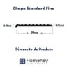 Chapa Standard Fino - Homeney Champanhe 3m - 4