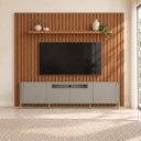 Ver imagem 1 de Kit Smart com Rack New Bend Liso Principal Incolar Cedro / Grigio Metal Dourado