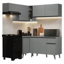 Ver imagem 3 de Armário de Cozinha Completa de Canto 325cm Cinza Nice Madesa 06