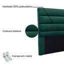 Ver imagem 3 de Cabeceira Casal 1,40m La Italiana Veludo Verde Floresta - Pallazio