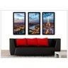 Quadro Decorativo Trio Cidade de Paris Torre Eiffel Para Sala Quarto Moldura em Madeira 30x60cm - 2