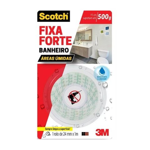 FITA FIXA FORTE USO BANHEIRO 24MM X 1M