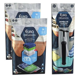 2 Saco a Vácuo Organizador Armário Closet Roupa Toalha Lençol Anti Umidade Redux 3x Volume +