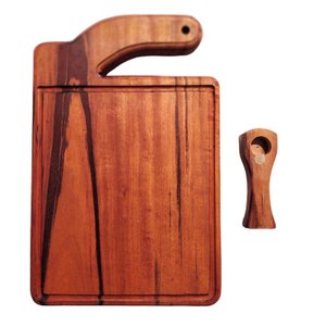 Kit Tábua para Churrasco Gourmet Elegance + Abridor Prime em Madeira Maciça