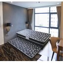 Ver imagem 1 de Cama Solteiro C/ cama Auxiliar Ortopédica 88 x 188 - Suede Preto - Tampo Japonês Preto