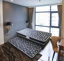 Ver imagem 1 de Cama Solteiro C/ cama Auxiliar Ortopédica 88 x 188 - Suede Preto - Tampo Japonês Preto