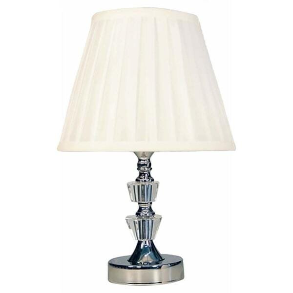 Abajur Cristal Vidro Toque Mesa Decoração para Sala Quarto com Cúpula Drapeada 35cm Ref. 380