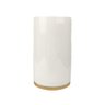 Kit de Banheiro 3 Peças Porta Sabonete Líquido Escova Saboneteira em Porcelana Branca e Bambu - 4