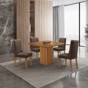 Ver imagem 4 de Mesa de Jantar Eloise 90cm Tampo MDF Laminado Canto Copo com 4 Cadeiras Carolina