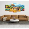 Quadro Decorativo 129x63 Sala Quarto Pintura Casinha Rústica - 3