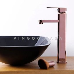 Torneira para banheiro Monocomando Misturador Alta dourada rose Madeira Pingoo.casa - 2