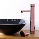 Ver imagem 2 de Torneira para banheiro Monocomando Misturador Alta dourada rose Madeira Pingoo.casa