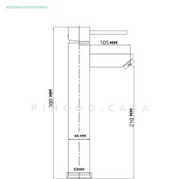 Torneira para banheiro Monocomando Misturador Alta dourada rose Madeira Pingoo.casa - 6