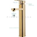 Ver imagem 5 de Torneira para banheiro Monocomando Misturador Alta dourada Madeira Pingoo.casa