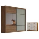 Ver imagem 1 de Guarda Roupa Casal Sienna com Espelho e Gaveteiro Milão com Chave Cumaru 25 Fendi - Novo Horizonte