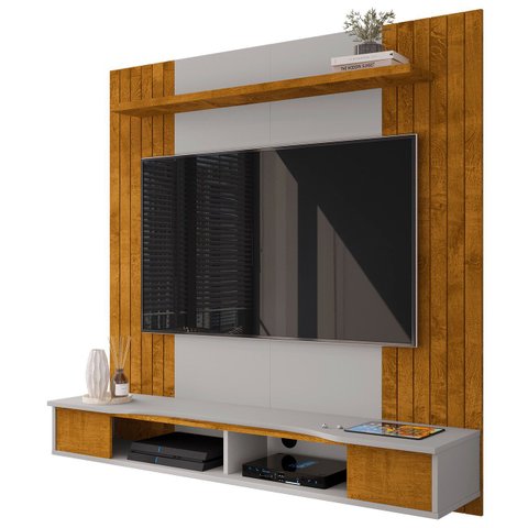 Painel Tv 55 Pol e Bancada Suspensa 136cm Foz Naturalle/off B02 - Mpozenato